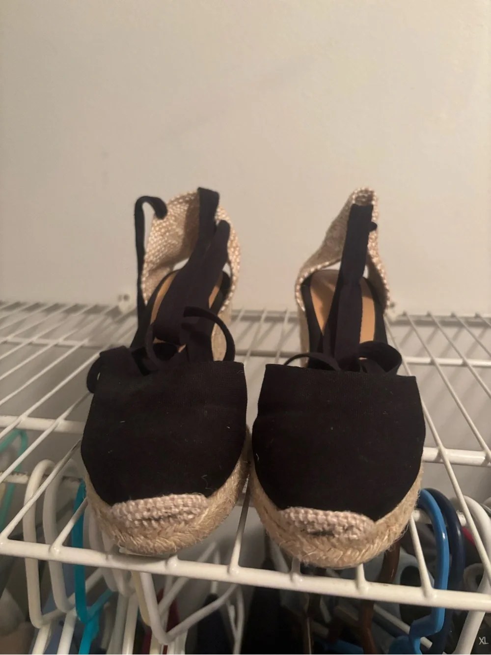 Castaner Black Carina Espadrille Wedge with Wrap Tie
